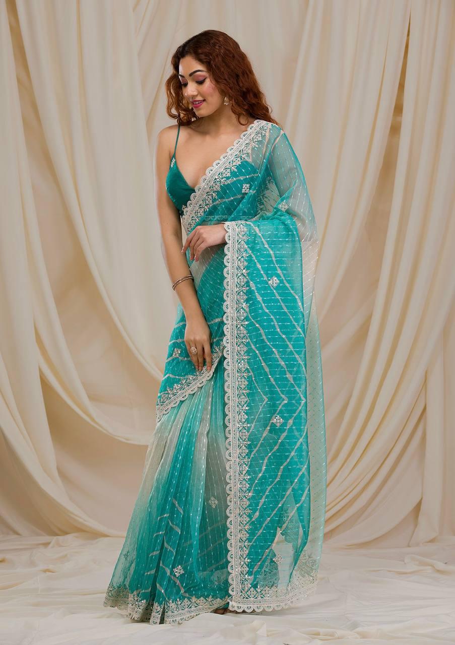 BT 1209 Embroidery Georgette Party Wear Sarees Wholesale Shop In Surat